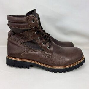 Aldo Faux Fur Lined Leather Combat Boots Brown Men’s Size 11